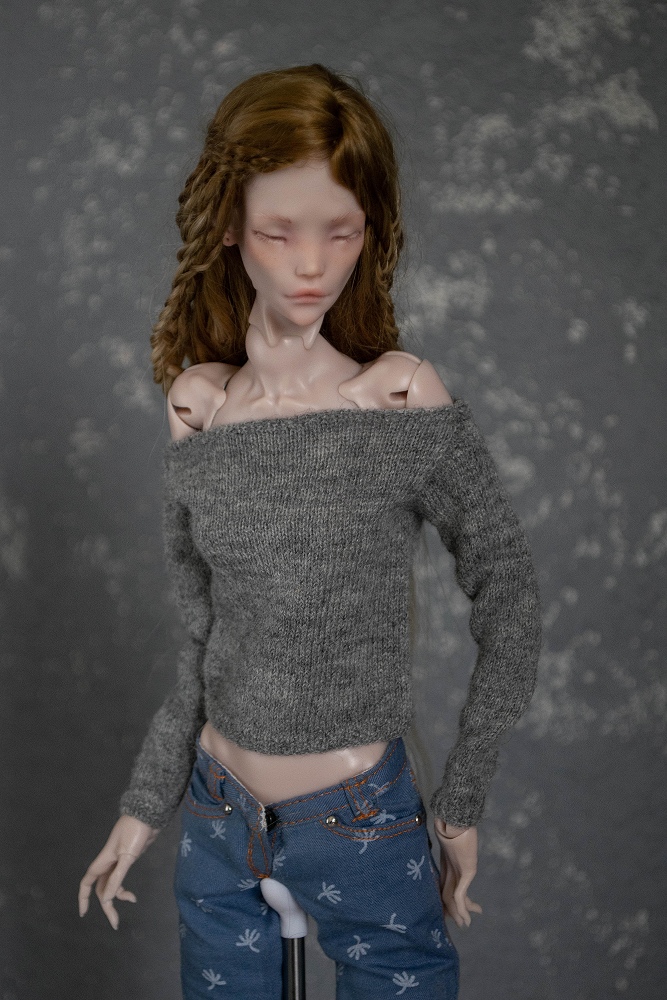 Fine handknitted sweater for Natalia Loseva's dolls, chimeradolls