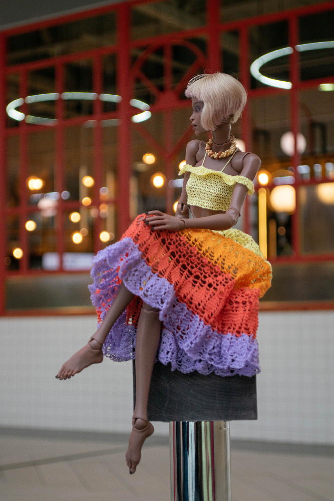 Summer set (skirt and top) for fashion dolls