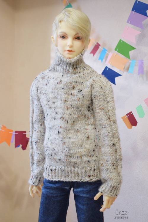 Warm tweed sweater for SD17 BJD fits 65cm dolls like feeple 65 male, Granado Lads etc