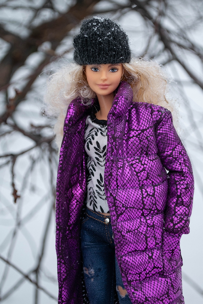 Long quilted jacket for Barbie