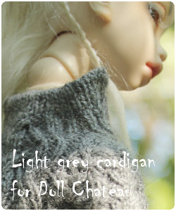 Kid Doll Chateau MSD BJD Ligtht-grey Handknitted Cardigan
