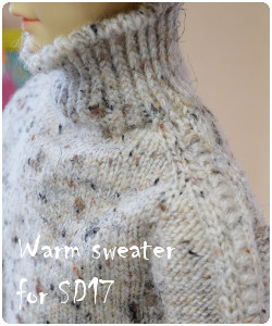 Warm tweed sweater for SD17 BJD fits 65cm dolls like feeple 65 male, Granado Lads etc