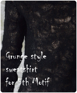 Grunge style oversized sweatshirt For Fifth Motif Body
