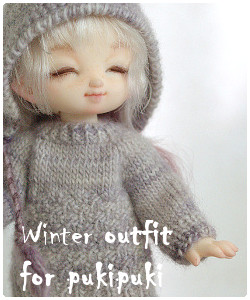 Light gray winter outfit for pukipuki