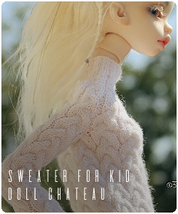 Cableknit sweater for doll chateau