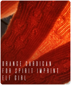 Orange cardigan for Spirit Imprint Els Girl