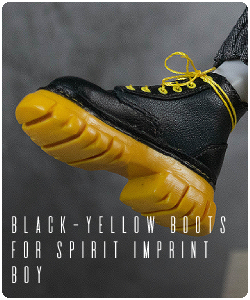 Черные с желтым ботинки для Spirit Imprint