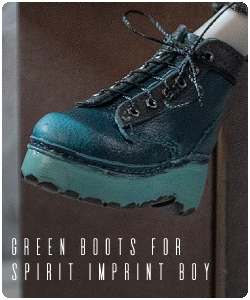 Green boots for Spirit Imprint boy